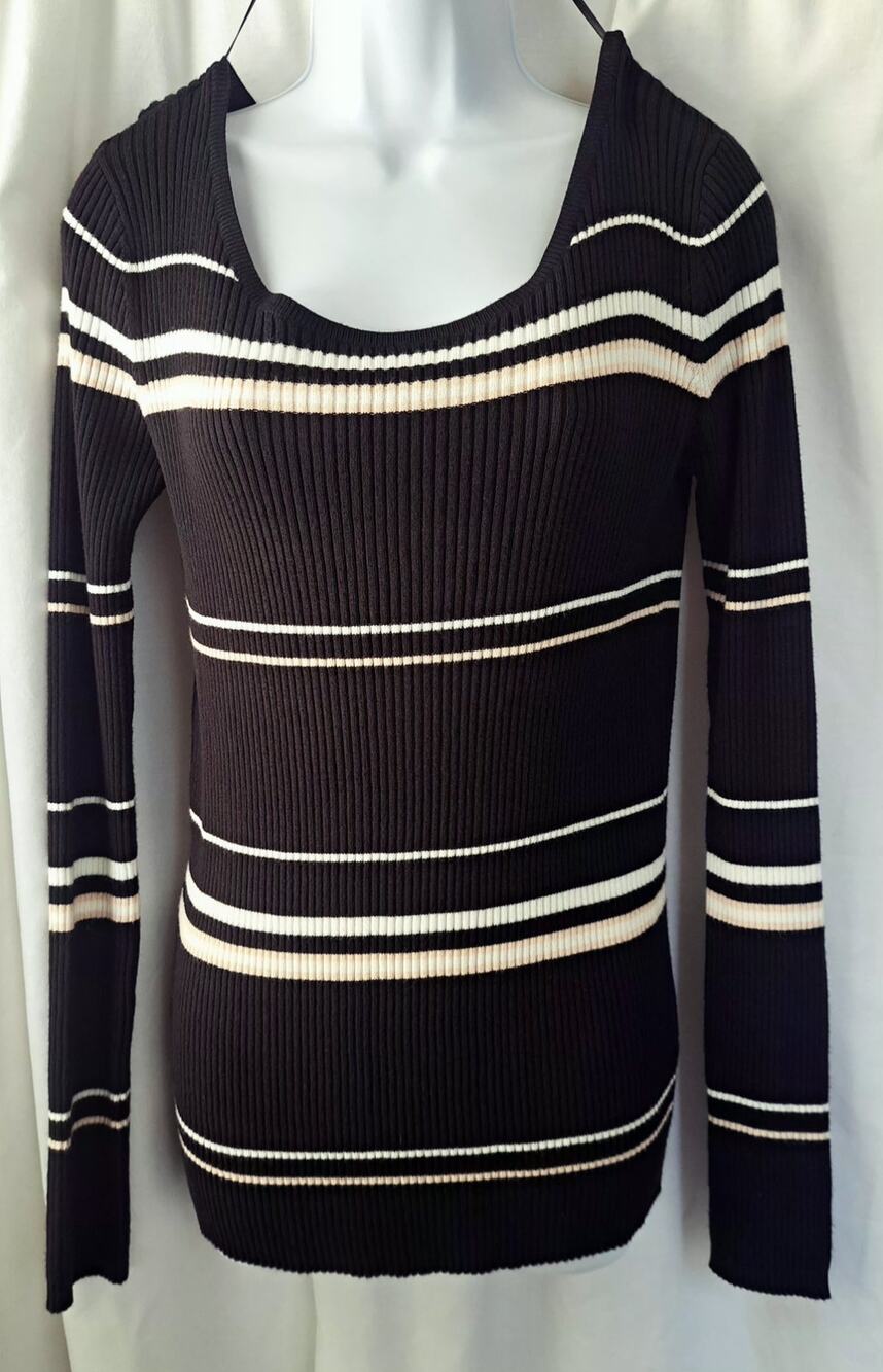 Unionbay Black and White Long Sleeve Knit Sweater Size Junior XL RN#60307